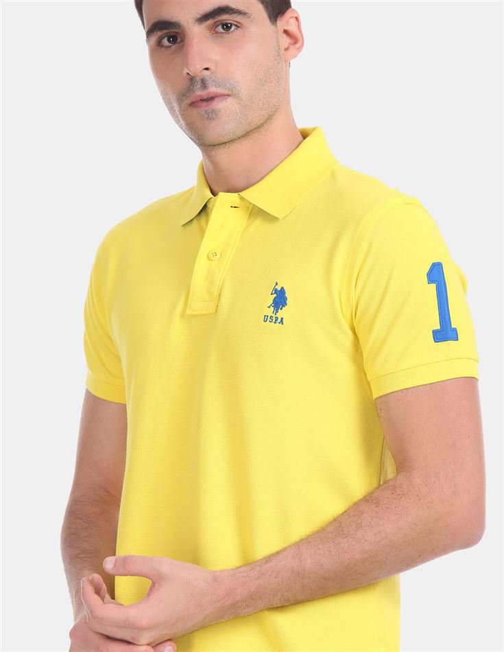 U.S.Polo Assn. Men Casual Wear Yellow T-Shirt